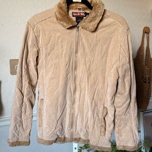 Y2K 90s Vintage Penny Lane Jacket Pacific Blue size L  Beige bomber jacket